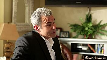 Is the petite stepdaughter getting banged passionately in this full movie storyline?