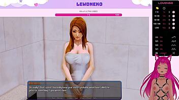 Vtuber Lewdneko dominates Harem Hotel with intense creampie and BDSM action in part 22.