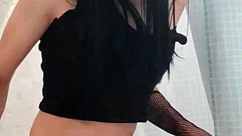 This teen crossdresses and plays with his gay pussy solo in the video.