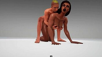 Cute Guy Fucks Ebony Amazon In 3D