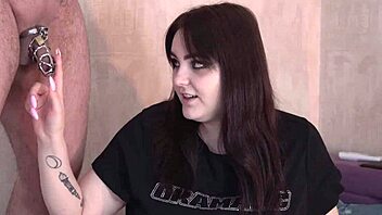 I removed his chastity belt for the new fuck doll