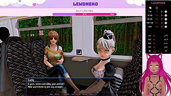 Vtuber Lewdneko dominates Harem Hotel with intense creampie and BDSM action in part 22.