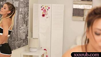 Asian Beauty Makes Out With Masseur On Table