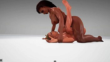 Cute Guy Fucks Ebony Amazon In 3D