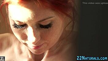 Redhead Babe Masturbates In Shower With Natural Tits