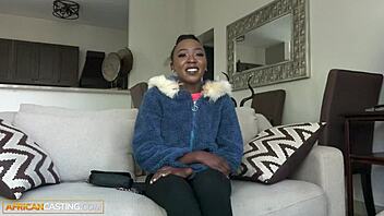 ebony teen gets pounded by big cock.