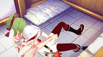 Genshin Hentai: Kazuha And Kuki Shinobu In Hard Sex?