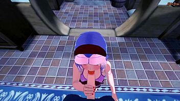 Sakura, you swallow my cum then get pov fucked doggystyle against the wall