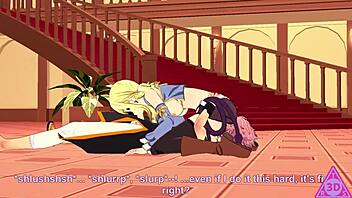 Lucy Natsu Gives Blowjob And Handjob To Monster Cock!