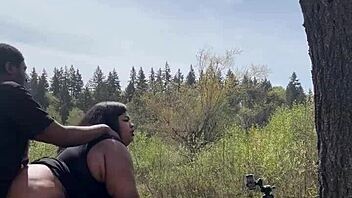 hey, watch sexy chubby bbw remi take bbc on a huge rock, wild stuff!