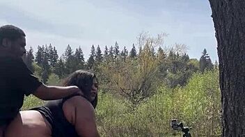 hey, watch sexy chubby bbw remi take bbc on a huge rock, wild stuff!