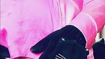 Veronica enjoys toys at home alone