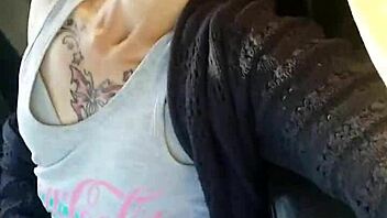 Amateur Wife Public Masturbation in Traffic Cumming Excited by Being Seen