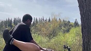 hey, watch sexy chubby bbw remi take bbc on a huge rock, wild stuff!
