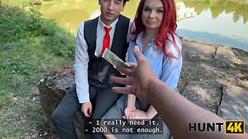 Little 18+ Redhead Whore Shows Sex Skills in Public!