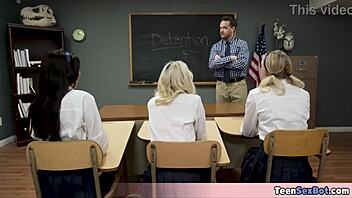 Petite 18+ pupils, wanna offer pussy to lucky teacher now?