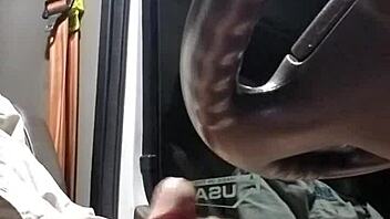 Hard cock with a cock ring, jerk off to cum