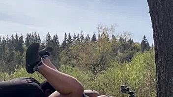 hey, watch sexy chubby bbw remi take bbc on a huge rock, wild stuff!