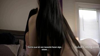 Step mom catches petite girls in lesbian threesome