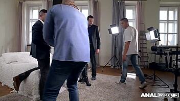 Anal Inspectors See Tina Kay Fucked & DPed by 5 Studs