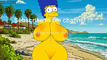 Marge Simpson Nude on Beach in New 3D Animation