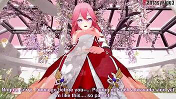 yae miko in intense fantasy genshin impact