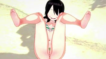 Tsuyu Froppy in her hot swimsuit invites missionary sex on the beach in this My Hero Academia hentai