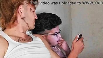 Colombian top gropes mexican bottom bareback, making him moan with pleasure in first part.