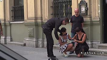Hungarian slave first time naked in public
