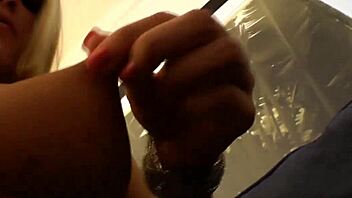 fetish models tug in bondage scene