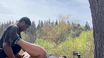 hey, watch sexy chubby bbw remi take bbc on a huge rock, wild stuff!