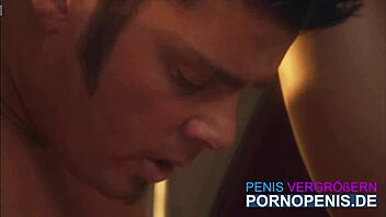 Lauren Phoenix as a blonde reporter in an outdoor setting with bending over