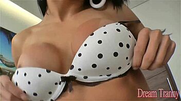 Sexy tgirl Michelly Araujo gets ass drilled with creamy finish