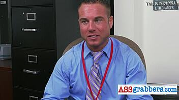 Gay Stud Hardcores Employee in Office