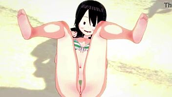 Tsuyu Froppy in her hot swimsuit invites missionary sex on the beach in this My Hero Academia hentai