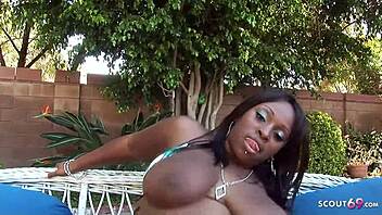 Big cock guys dominate in rough ebony threesome action