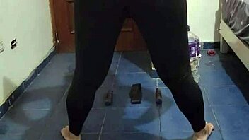 Latina Milf Teases with Squats in Thong During Steamy Workout Session