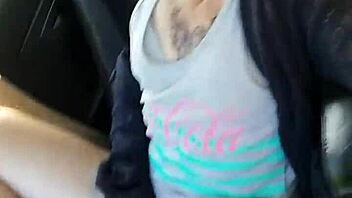 Amateur Wife Public Masturbation in Traffic Cumming Excited by Being Seen