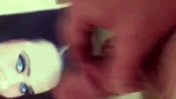 Friend receives a cum tribute during masturbation