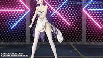 raiden mei shakes in chinese dress