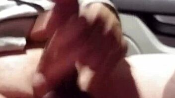 Hard cock with a cock ring, jerk off to cum