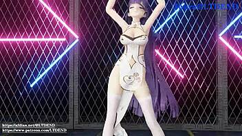 raiden mei shakes in chinese dress