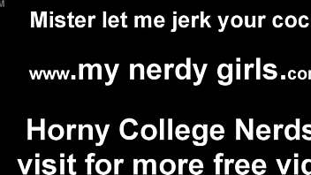 A shy and nerdy guy gives a handjob with instructions in a POV video