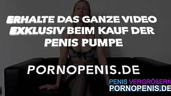 Lauren Phoenix as a blonde reporter in an outdoor setting with bending over