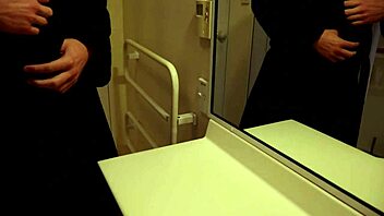 Hot White Dick Jerks Off to Epic Cumshot in Bathroom Mirror Solo HD!
