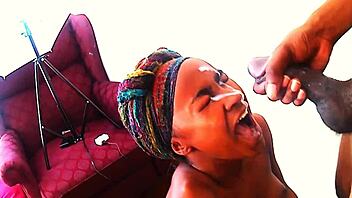 Ebony cum compilation 2 - steamy shower scenes with huge assets