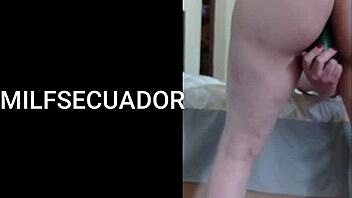 latina milf uses cucumber for solo fun.