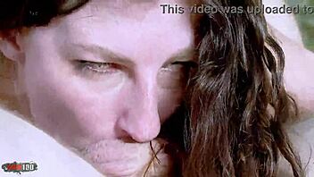 Feeling intense pleasure as she deepthroats and squirts with big natural boobs