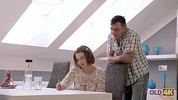 Old Man and Young Colleague Get Dirty in Fancy House