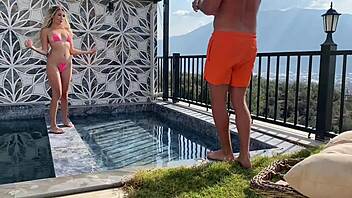Hot amateur couple gets steamy with outdoor sex action.